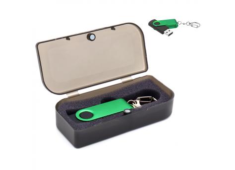 Флешка Twist Color 16 Гб в футляре, зеленая