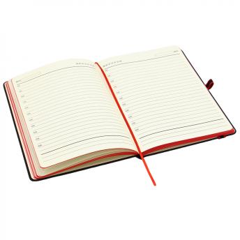 Ежедневник A5 недатированный Sir Lewis в твёрдом переплёте, красный кант