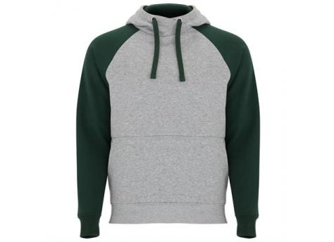Двухцветное Толстовка BADET унисекс, ПЁСТРЫЙ СЕРЫЙ/БУТЫЛОЧНЫЙ ЗЕЛЕНЫЙ XL