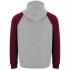 Двухцветное Толстовка BADET унисекс, ПЁСТРЫЙ СЕРЫЙ/ГРАНАТОВЫЙ XL
