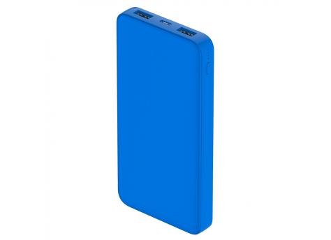 Внешний аккумулятор Polus, 10000 Mah, софт-тач покрытие, светло синий