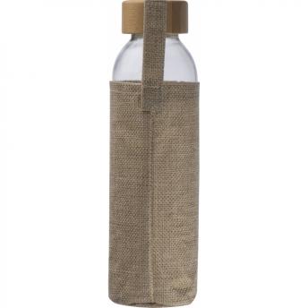 Стеклянная бутылка с бамбуковой крышкой в джутовом чехле NTEU9-113674