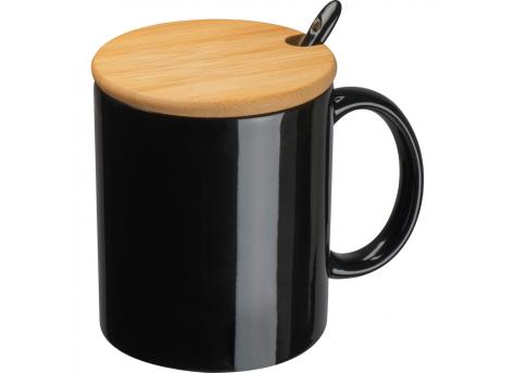 Керамическая кружка с ложечкой 300 мл NTEU9-188048