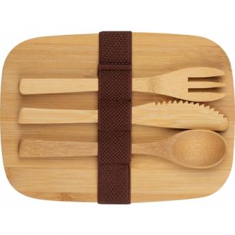 Ланч-бокс из нержавеющей стали с бамбуковой крышкой NTEU6-155042