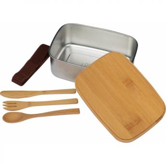 Ланч-бокс с приборами и бамбуковой крышкой NTEU9-113730