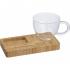 Бамбуковый поднос с ложкой и стеклянной кружкой NTEU9-113675