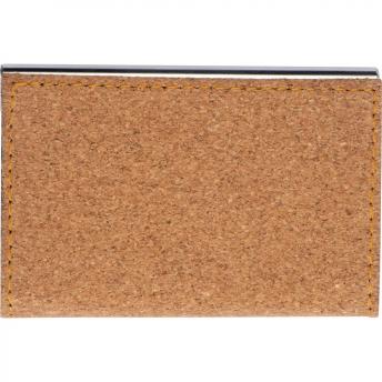 Визитница из металла с пробковой поверхностью NTEU9-113734