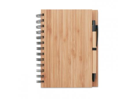 Бамбуковый блокнот с ручкой NTEU13-704785