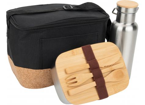 Подарочный набор с бутылкой для питья, ланч-боксом и джутовой сумкой-холодильником NTEU9-241679