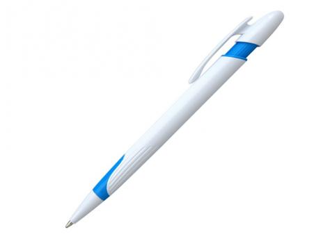 Ручка шариковая, пластик, белый/голубой артикул 201023-A/LBU