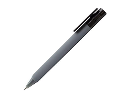 Ручка шариковая, треугольная, пластик, софт тач, серый/черный, PhonePen артикул 4003-BR/GY-BK