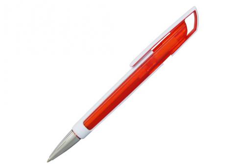 Ручка шариковая, пластик, прозрачный, красный/белый артикул PS13-1/RD