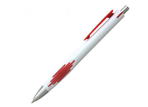 Ручка шариковая, пластик, белый/красный артикул 201086-A/RD