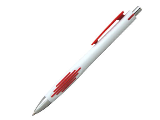 Ручка шариковая, пластик, белый/красный артикул 201086-A/RD