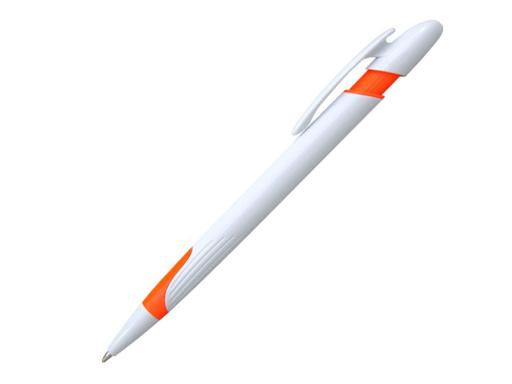 Ручка шариковая, пластик, белый/оранжевый артикул 201023-A/OR