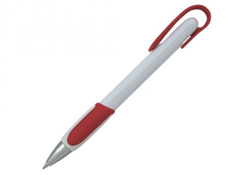 Ручка шариковая, пластик, белый/красный артикул 201017-A/RD