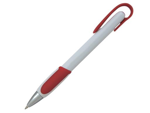 Ручка шариковая, пластик, белый/красный артикул 201017-A/RD