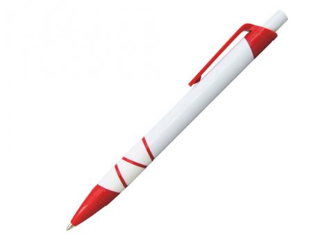 Ручка шариковая, пластик, белый/красный артикул 201099-A/RD