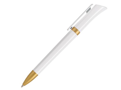 Ручка шариковая, пластик, белый/золото, GALAXY артикул GXCG-99