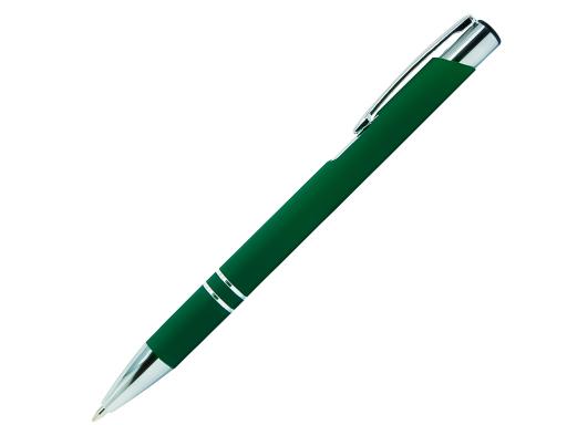 Ручка шариковая, COSMO Soft Touch, металл, темно-зеленый артикул SJ/R-GR pantone 3426 C