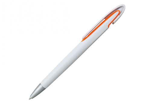 Ручка шариковая, пластик, белый/оранжевый артикул PS08-2/OR