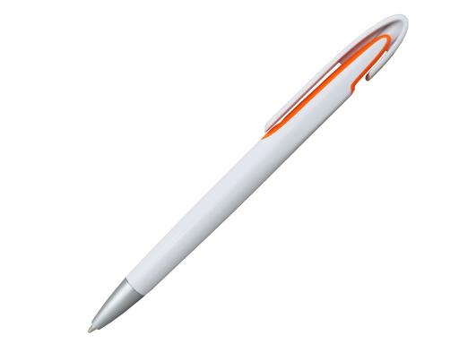 Ручка шариковая, пластик, белый/оранжевый артикул PS08-2/OR