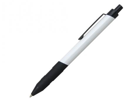 Ручка шариковая, металл, белый/черный артикул 201095-A/BK