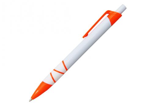 Ручка шариковая, пластик, белый/оранжевый артикул 201099-A/OR