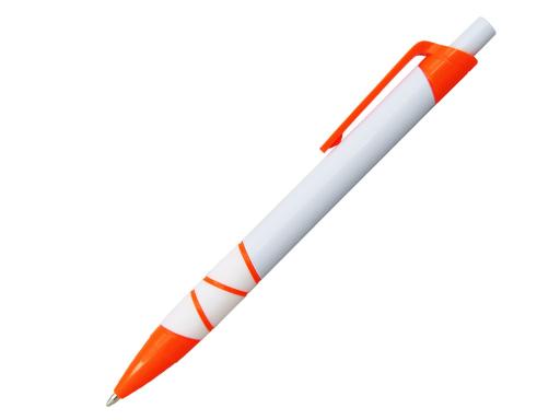 Ручка шариковая, пластик, белый/оранжевый артикул 201099-A/OR