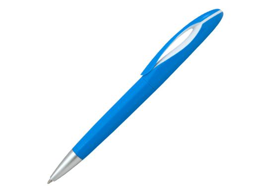 Ручка шариковая, пластик, голубой/белый артикул 201055-B/LBU