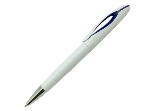 Ручка шариковая, пластик, белый/синий артикул 201055-A/BU-295