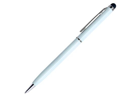 Ручка шариковая, СЛИМ СМАРТ, металл, белый/серебро артикул 007/WT
