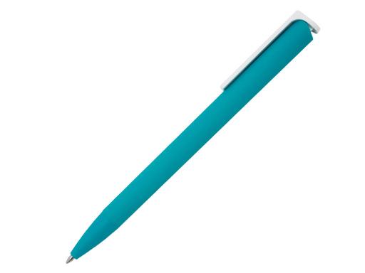 Ручка шариковая, пластик, софт тач, бирюзовый/белый, Click артикул 201073-AR/TR-320