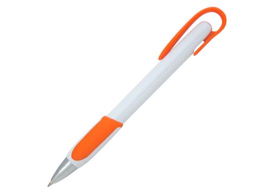 Ручка шариковая, пластик, белый/оранжевый артикул 201017-A/OR