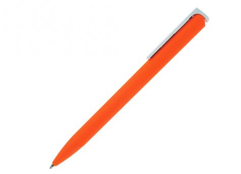 Ручка шариковая, пластик, софт тач, оранжевый/белый, Click артикул 201073-AR/OR