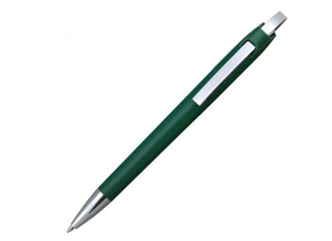 Ручка шариковая, пластик, зеленый/серебро, АУРА артикул 201019-А/GR