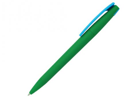 Ручка шариковая, пластик, софт тач, зеленый/голубой, Z-PEN артикул 201020-BR/GR-348-LBU