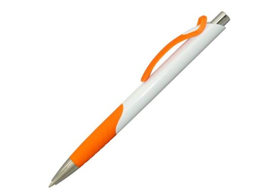 Ручка шариковая, пластик, белый/оранжевый, ГАУДИ артикул 201029-A/OR