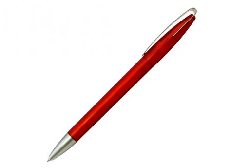 Ручка шариковая, пластик, фрост, металл, красный/серебро артикул 9122/RD-F