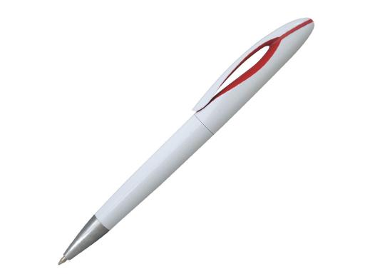 Ручка шариковая, пластик, белый/красный артикул 201055-A/RD