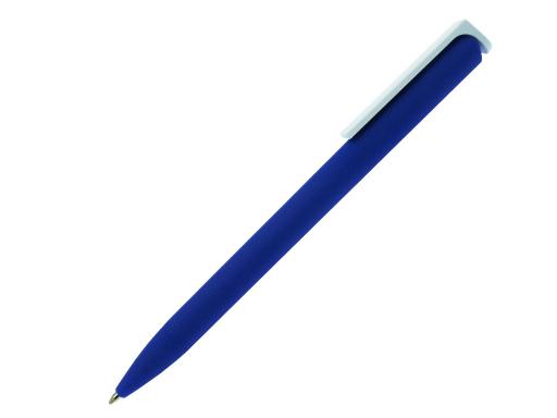 Ручка шариковая, пластик, софт тач, синий/белый, Click артикул 201073-AR/BU