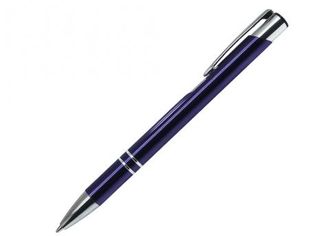 Ручка шариковая, COSMO, металл, синий/серебро артикул SJ/BU pantone 281 C