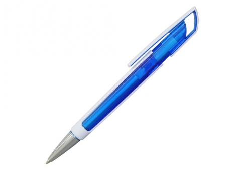 Ручка шариковая, пластик, прозрачный, синий/белый артикул PS13-1/BU