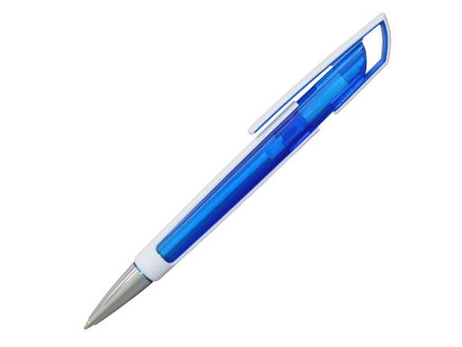 Ручка шариковая, пластик, прозрачный, синий/белый артикул PS13-1/BU