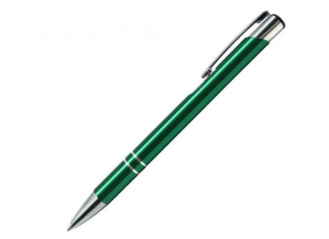 Ручка шариковая, COSMO, металл, зеленый/серебро артикул SJ/GR pantone 7484 C