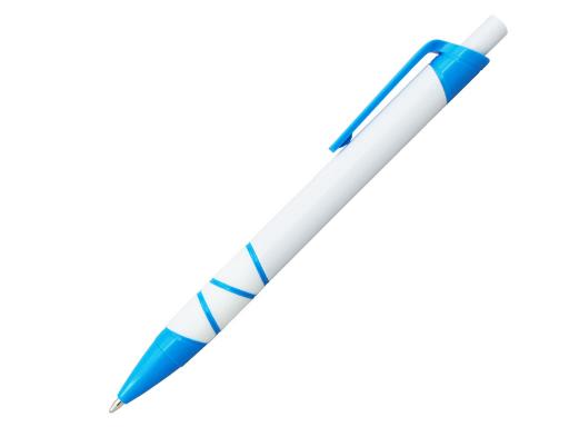 Ручка шариковая, пластик, белый/светло-синий артикул 201099-A/LBU