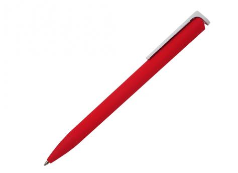 Ручка шариковая, пластик, софт тач, красный/белый, Click артикул 201073-AR/RD