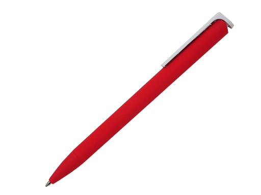 Ручка шариковая, пластик, софт тач, красный/белый, Click артикул 201073-AR/RD