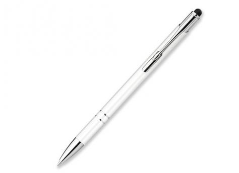 Ручка шариковая, металл, белый Oleg Slim артикул 12574-90