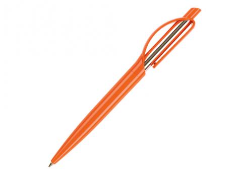 Ручка шариковая, пластик, оранжевый/серебро, DOPPIO артикул DPCH-60